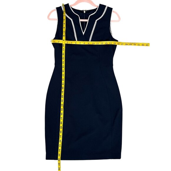 Tommy Hilfiger Navy Blue Sheath Dress White Trim Size 4 - Picture 13 of 13